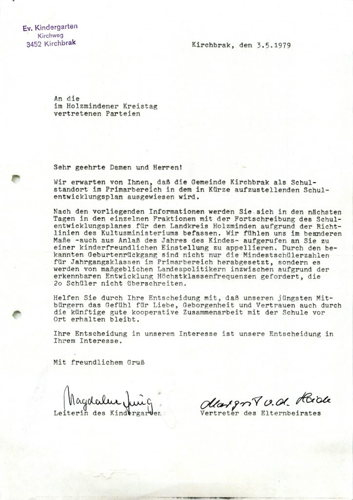 Schreiben Kreistag Schulstandort Kirchbrak 03.05.1979